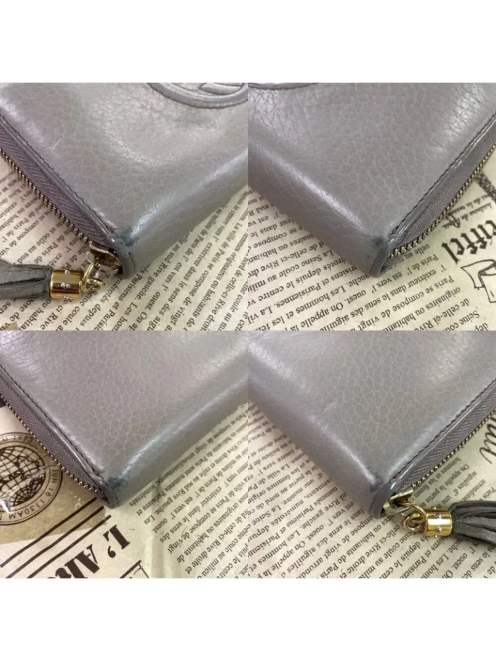 Gucci Wallet Interlocking GG Marmont Leather Gray Ju - Picture 9 of 15